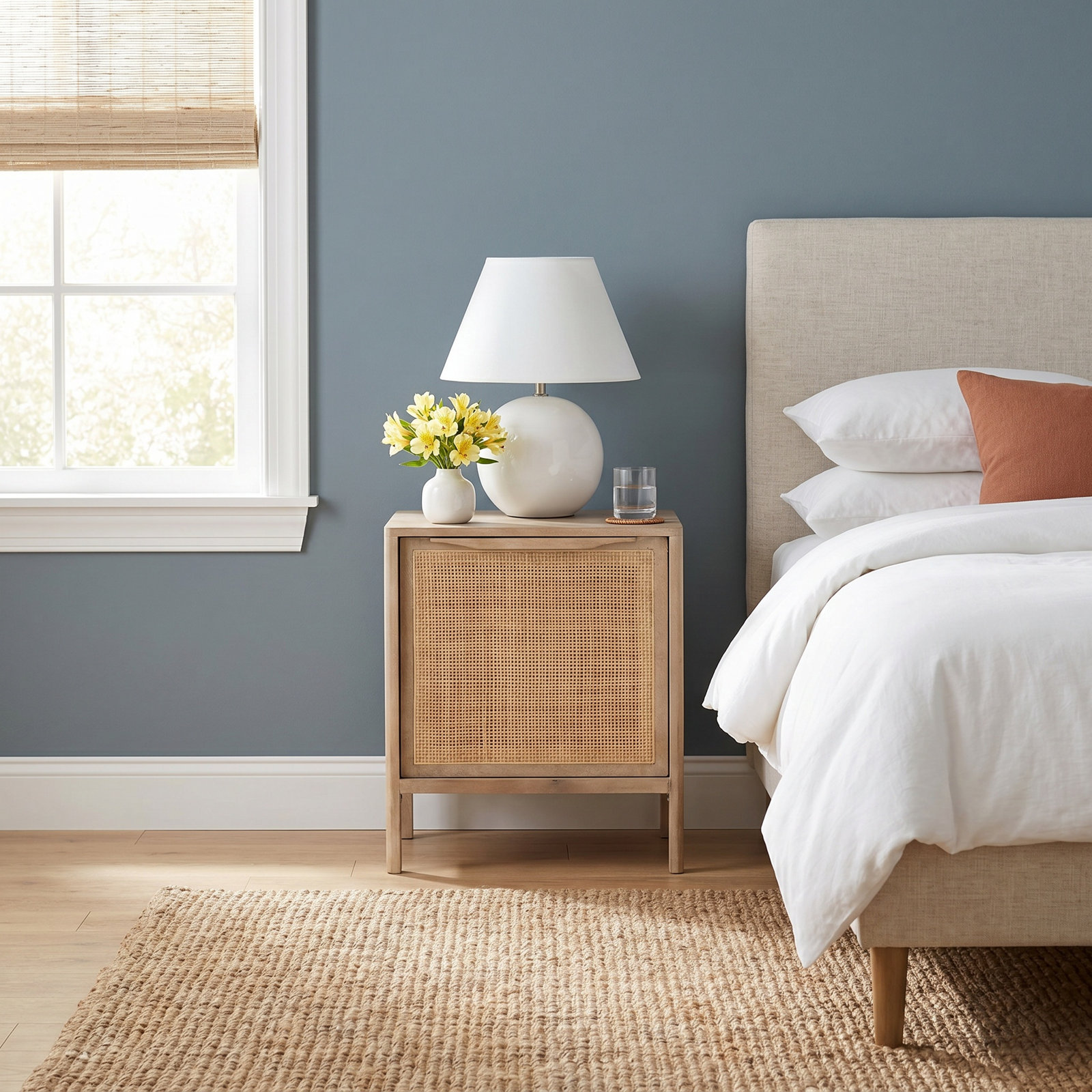 Nellie Cane Nightstand, Natural, Right