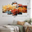 Chrysanthemums Autumn Collage II - Ensemble de décoration murale floral en métal