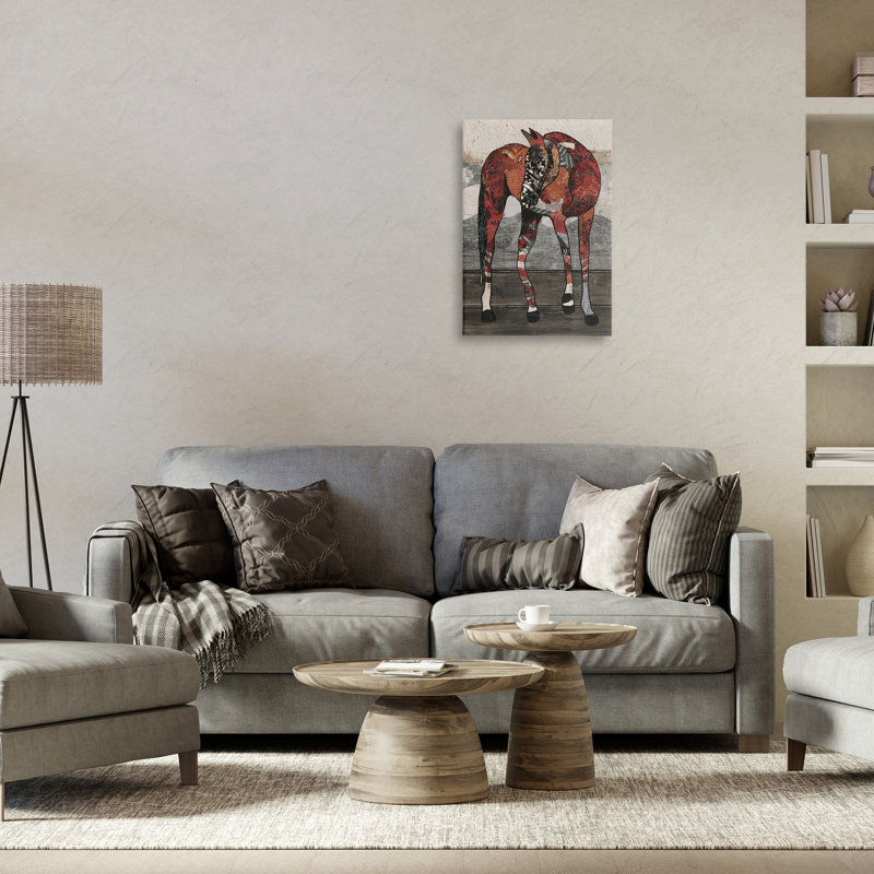 Cheval, art mural sur toile par Good, H 24 po x l 16 po