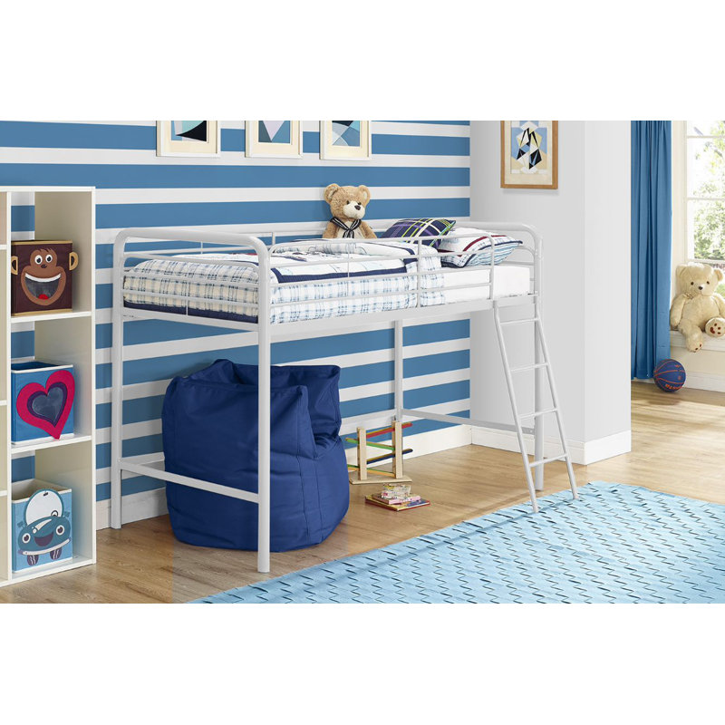 Mcadory Single Metal Mid Sleeper Loft Bed Bed, White