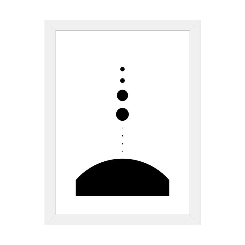 Planètes à l'échelle II - impression, Papier encadré blanc, Blanc, H 32 po x l 24 po x P 1 po