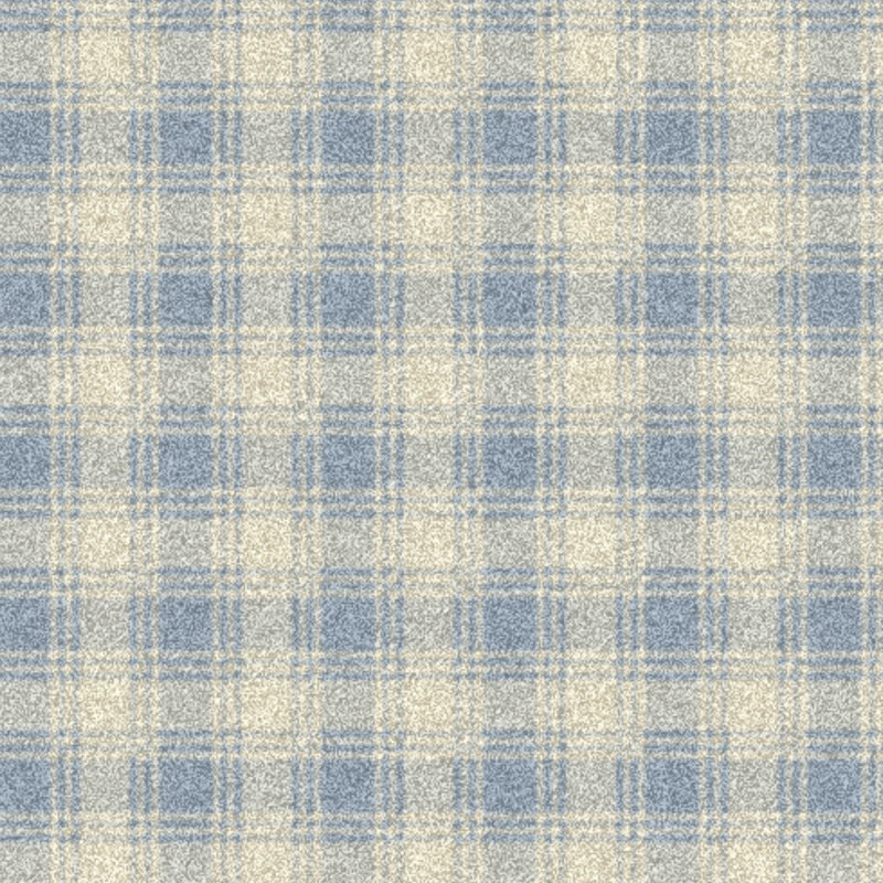 Imagine Shortstop Light Blue Plaid Area Rug, Runner 2'1" x 7'8"