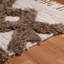 Tapis géométrique en laine de sable tissé à la main et à plat avec franges 4 pi x 6 pi