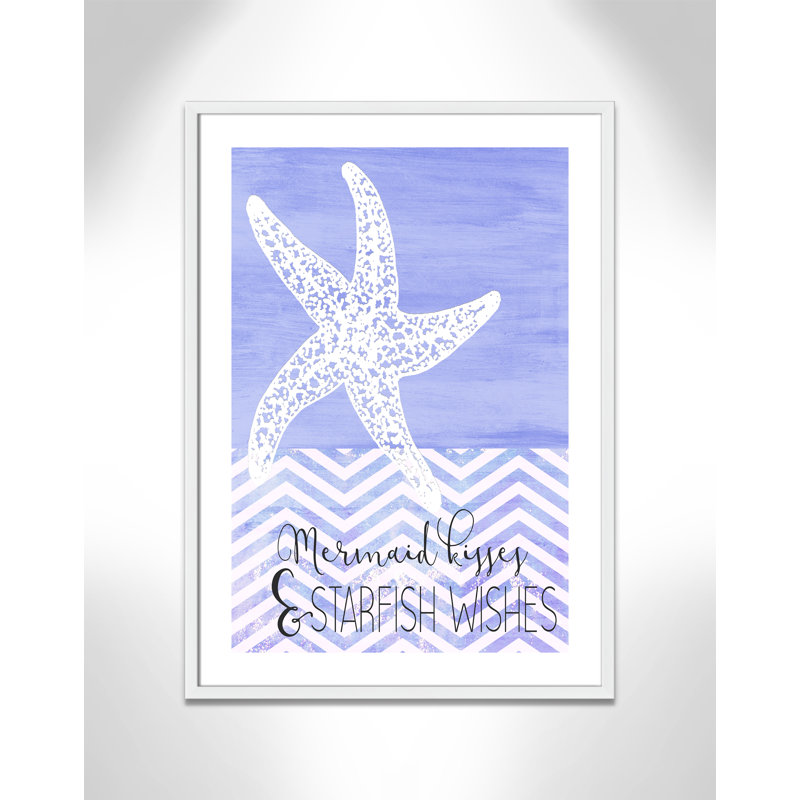 Adhésif décoratif «Mermaid Kisses», H 34,5 po x l 24,5 po x P 1,18 po, Encadré de boîte blanc