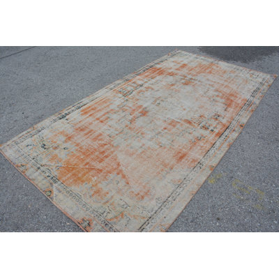 Tapis turc, tapis rétro, tapis en laine, tapis de salon, tapis de chambre à coucher beige, tapis Boho, grand tapis de 5 pi x 9,4 pi
