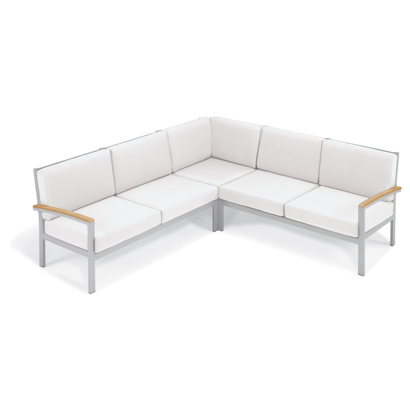 Travira Modular Side Chair with Cushions, Eggshell White