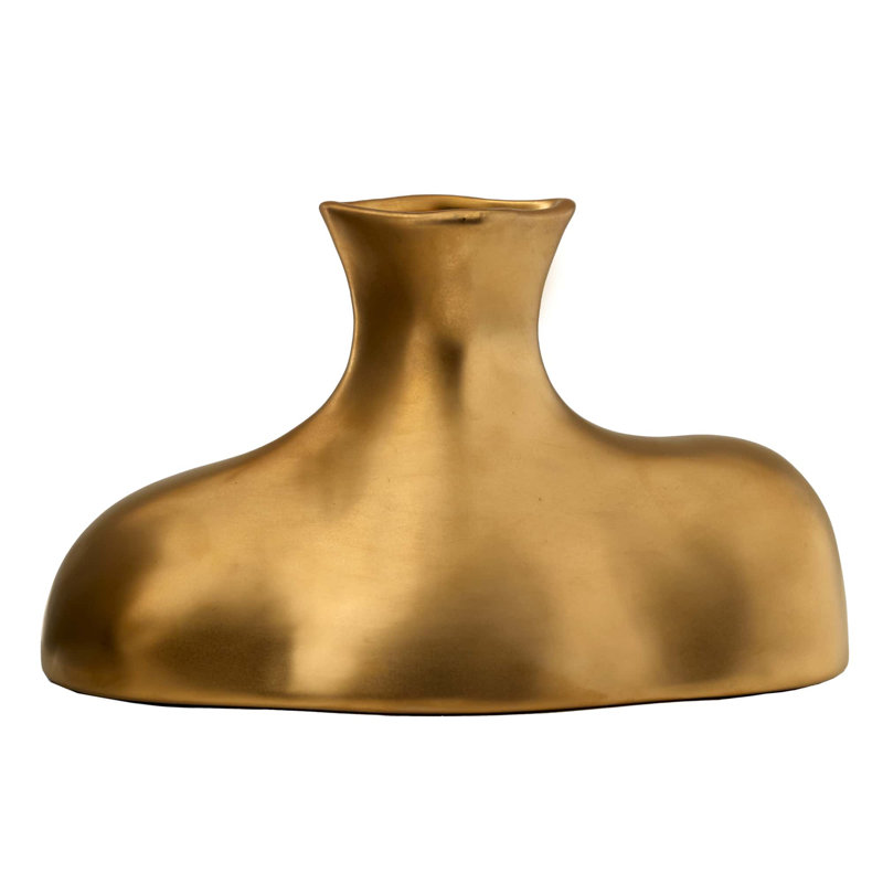 Tilbury Handmade Ceramic / Porcelain Table Vase, Gold