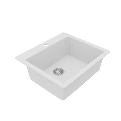 Karran Quartz 25'' X 22'' Single Bowl Drop-in Kitchen Sink Kit