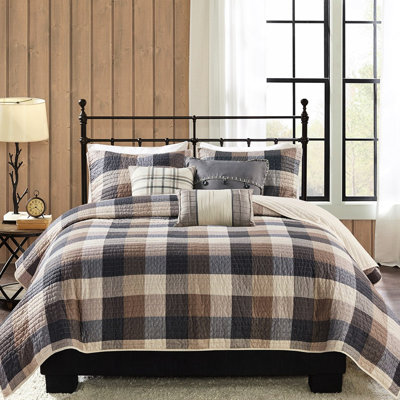 6 pièces courtepointe neutre avec imprimé à chevrons, taille double / grand, d'inspiration chalet, coussins décoratifs, pièce imprimée froissée, double / grand, thème, coussins cousus à la main