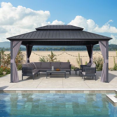 4.5m W x 3.5m D Aluminum Patio Gazebo