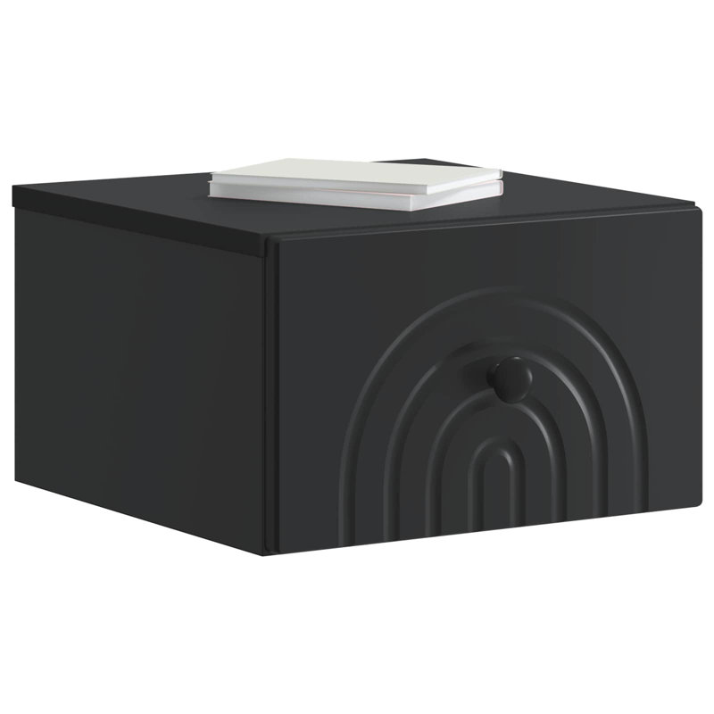 33cm W Manufactured Wood Bedside Table, Black