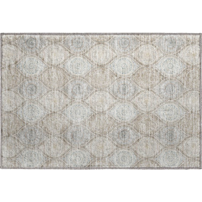 Tapis taupe Prisco lavable à la machine de qualité supérieure