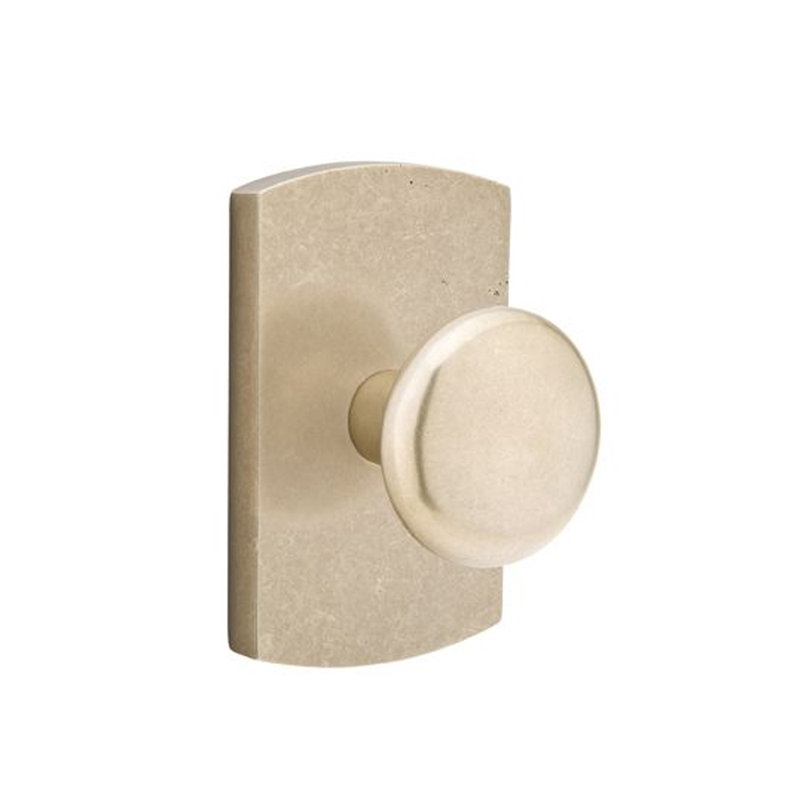 Ensemble de boutons d'intimité Emtek avec rosette Sandcast # 4 et bouton Winchester, Cascade bronze blanc