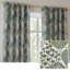 Ophelia Jacquard Floral Room Darkening Pencil Pleat Curtains-1466566102