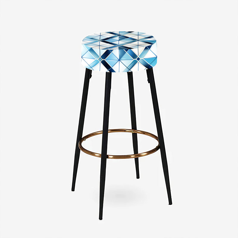 Ensemble de 2 tabourets de bar géométriques bleu cobalt Coastal