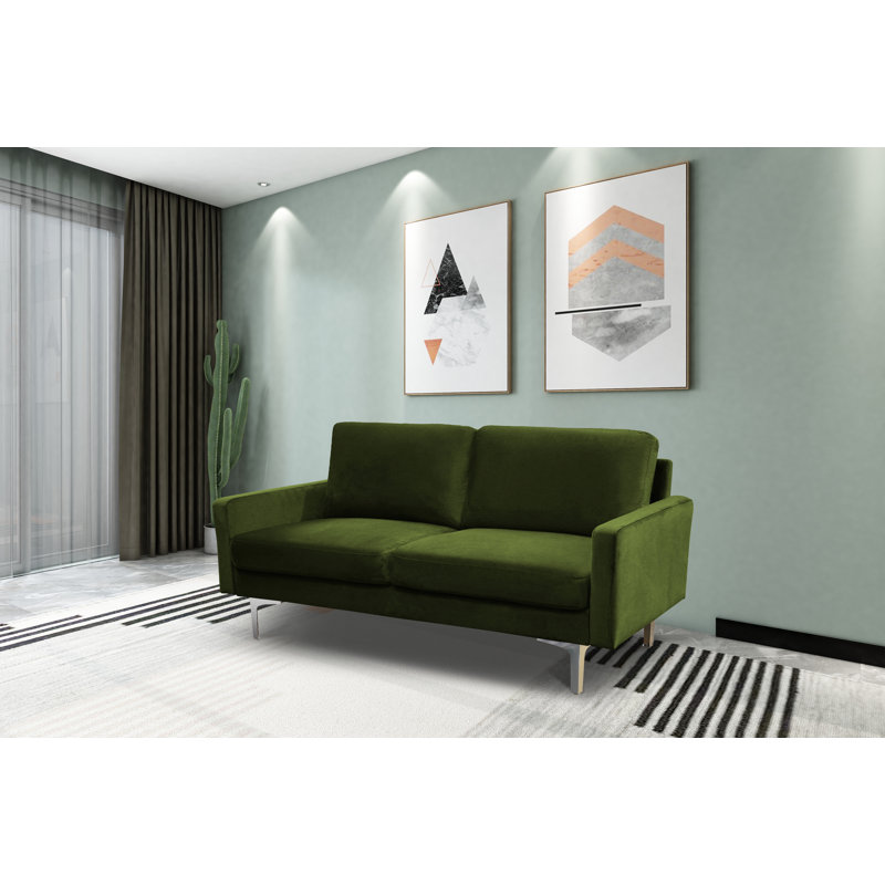 Canapé Ruddock, Velours vert olive