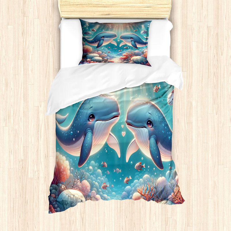 Ensemble de housse de couette en microfibre, Housse de couette pour lit simple + 1 taie décora