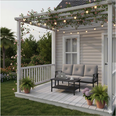 2 Piece Outdoor Patio Set, 70” All-Weather Metal 3-Seat Metal Patio Sofa And Rectangular Coffee Table