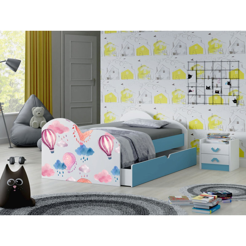 Halpern European Toddler (80 X 160cm) Cabin Bed Themed Beds with Storage Included, Light Blue