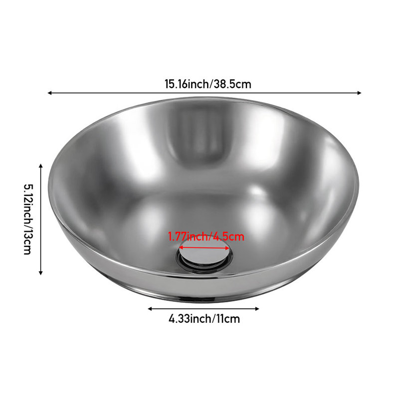 Metro Lane 385mm L x 385mm W Natural Ceramic Circular Sink, Niken