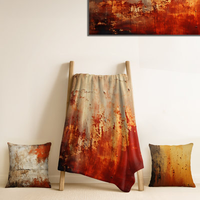 Orange Chaos Collage III - Abstract Collages Cozy Blanket And Pillow Set