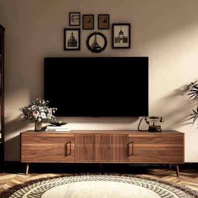 Mid Century TV Stand With 2 Drawers And 2 Cabinets