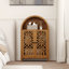 Armoire d'appoint arquée étroite et riche en bois massif sculpté à la main avec tablette ouverte 44,4 pouces Rich Brown