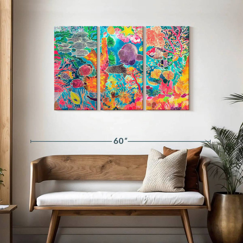 Brampt Tropical Coral, 28" H x 45" W