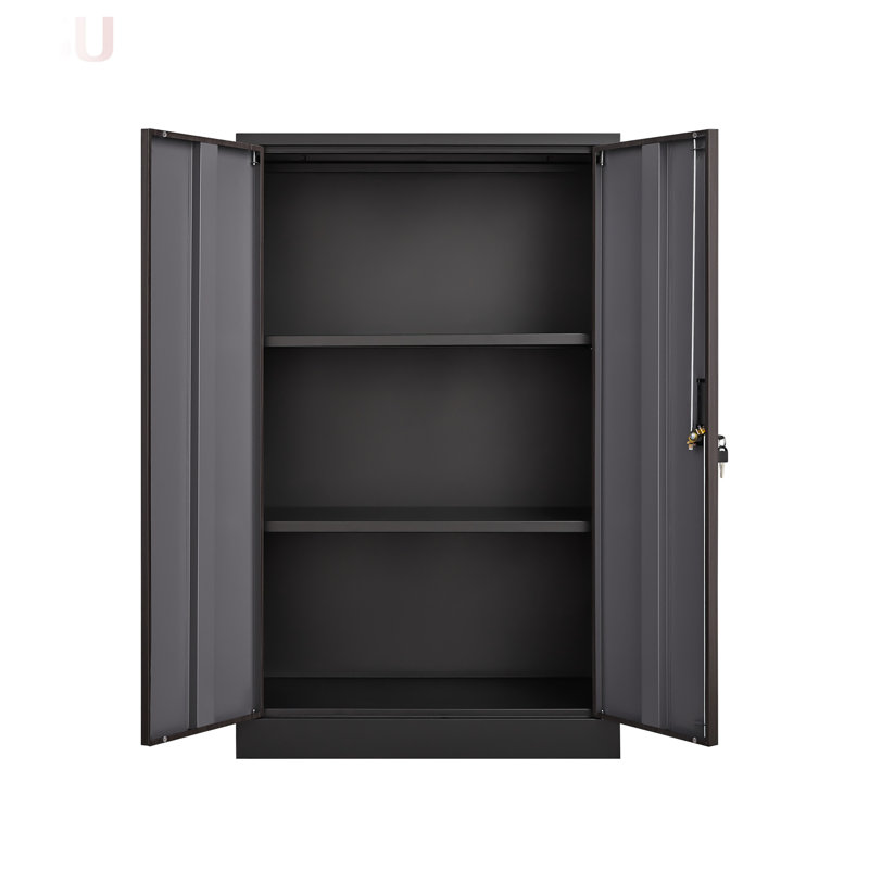 Durable Metal Storage Cabinet With Locking Doors, Adjustable Shelves, And Easy-Folding Design For Versatile Use In Home, Office, And Garage
