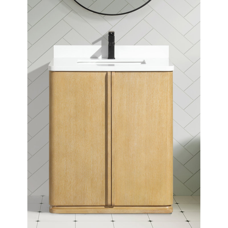 Meuble-lavabo simple 30 po avec plateau en quartz Bueche