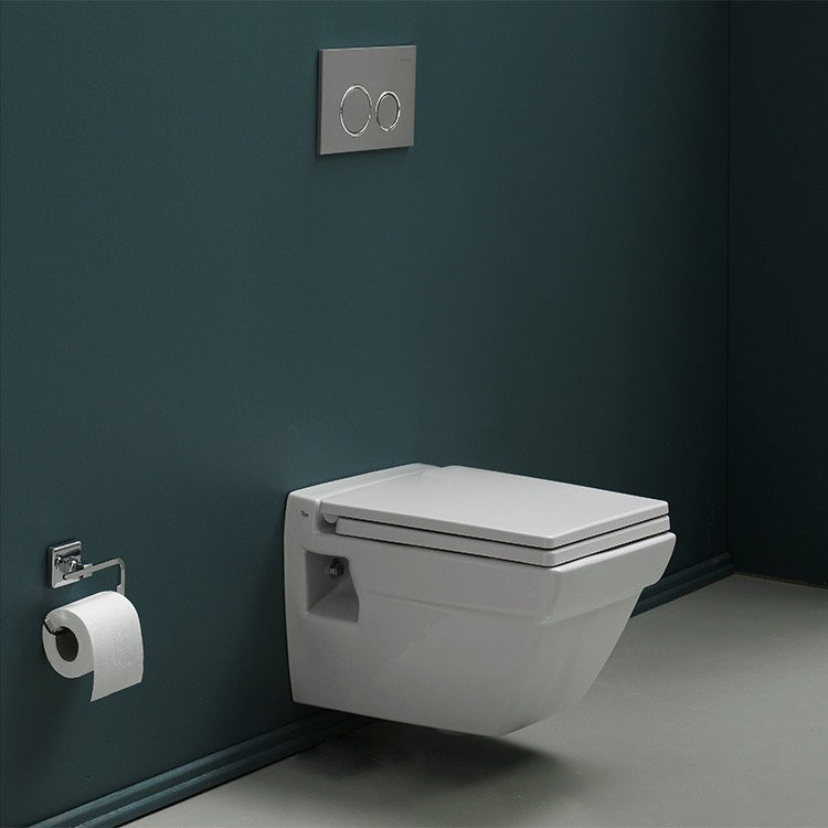CeraStyle By Nameeks Mona 1.2 Gallons GPF Elongated Wall Mounted Kit (Seat Included)