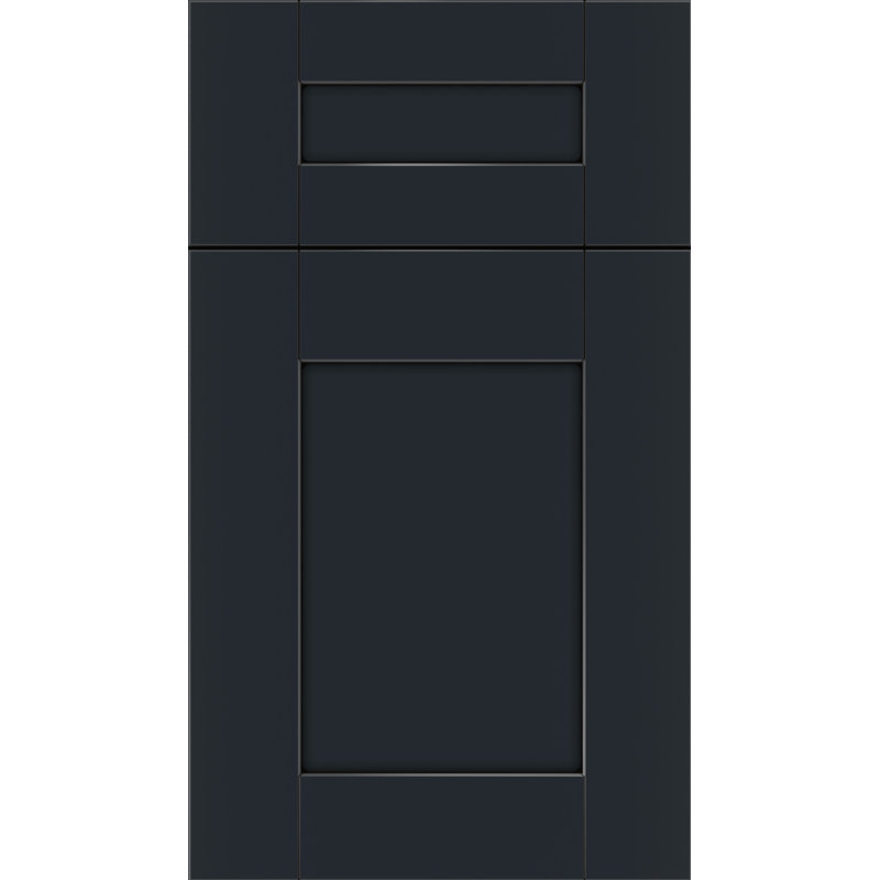 Dwelling Full Access Crescent Door Sample, Gunmetal Blue w/ Black Glaze, Maple