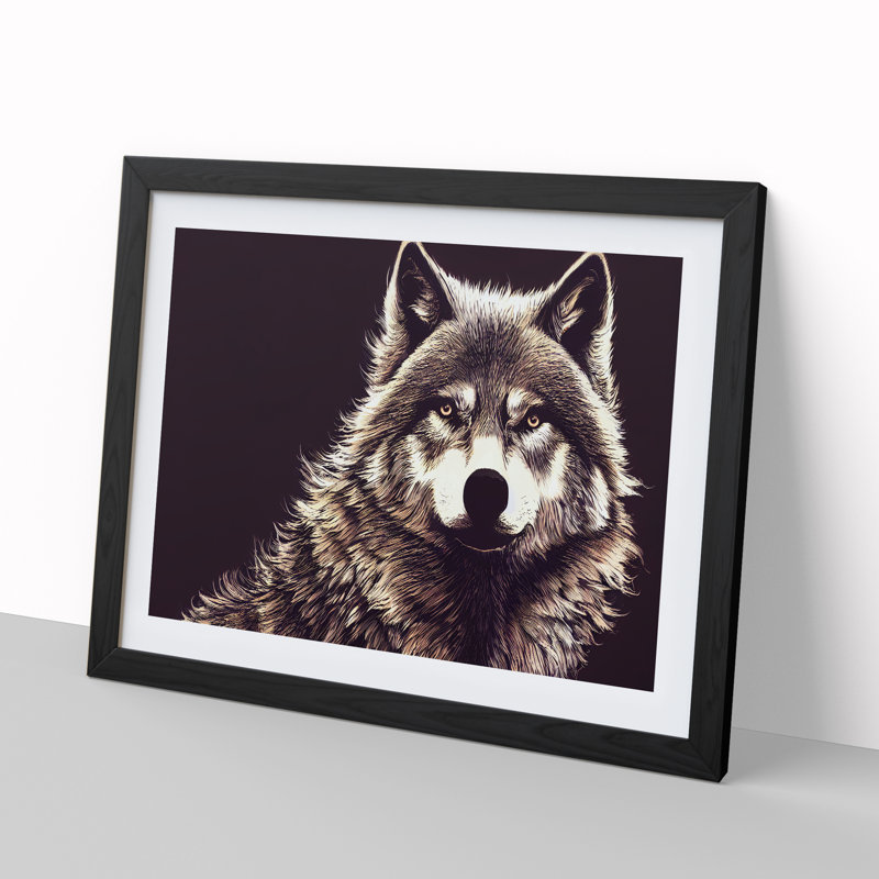 Effervescent Wolf - Framed Print, Black, 25cm H x 34cm W x 2cm D