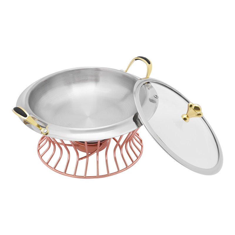 Réchaud 13 po rond en acier inoxydable, Cuivre rouge
