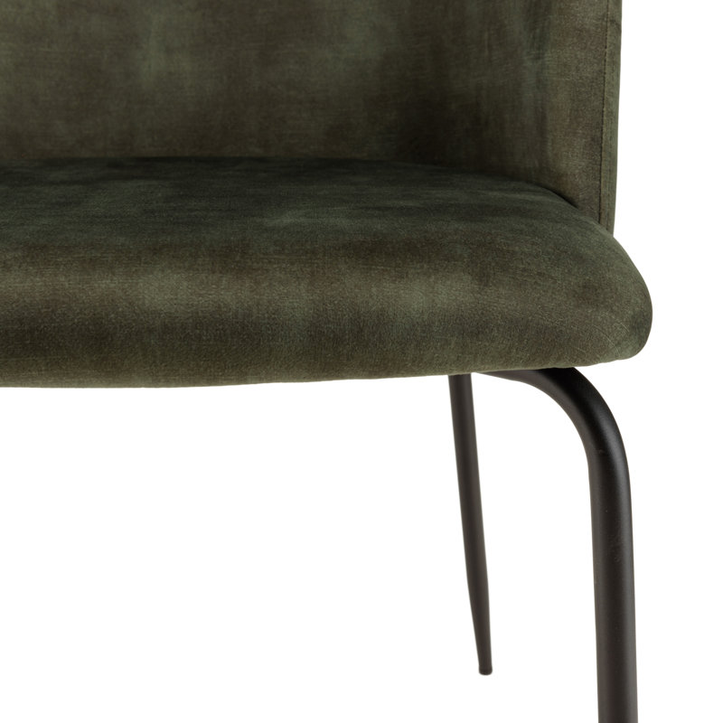Luanna 47cm H Velvet Upholstered Side Chair, Green