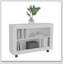 Chariot-console de 37,4 po de largeur avec six tablettes, roulettes, table de vestibule, table d'appoint, table de salon Joge
