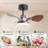 24" Black Small  Ceiling Fan With Light Remote Control ,Modern Low Profile Ceiling Fan, 6-Speeds Quiet Reversible DC Motor For Bedroom,Kitchen-785800164