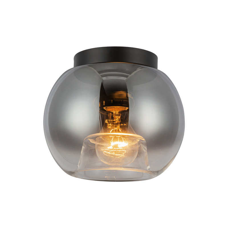 Plafonnier encastré en verre Samar, Noir, Fumée