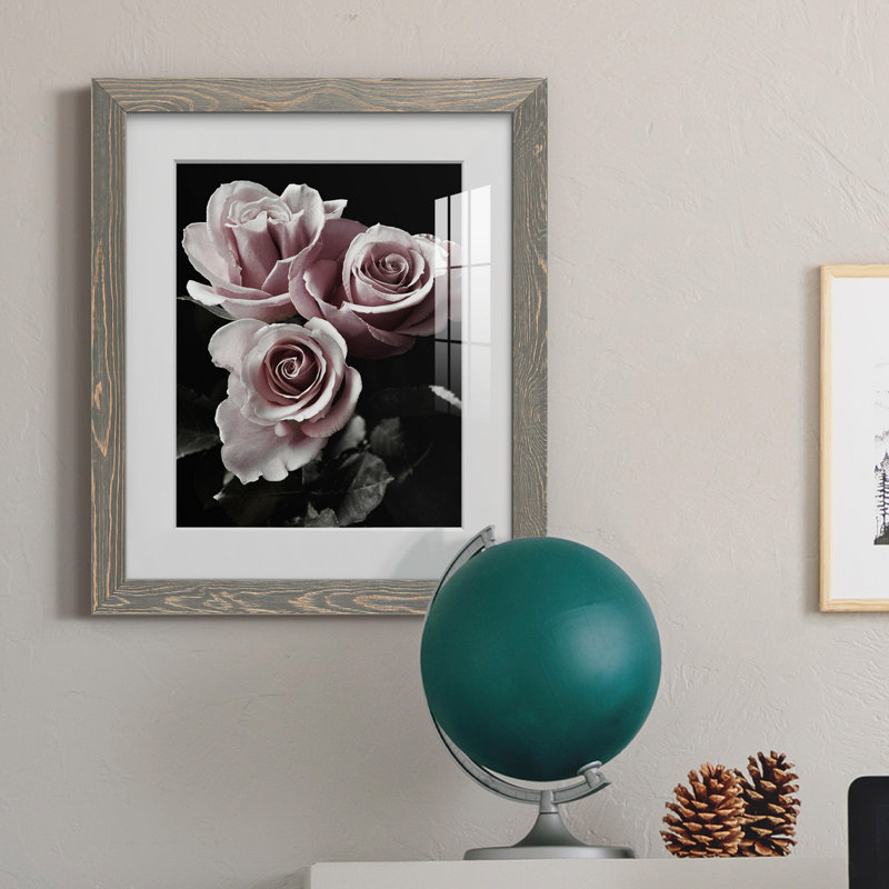 " Rose Noir I ", 37.5" H x 27.5" W x 1" D, Grey