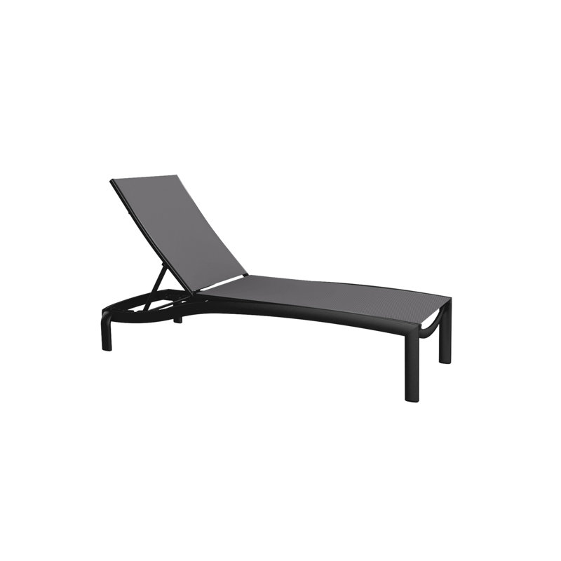 Chaise longue simple 78,5 po Kor, Rincon, Obsidienne