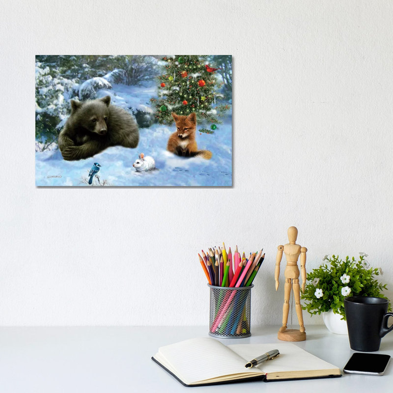 Woodland Playmates - Wrapped Canvas Print, 20.32 cm H x 30.48 cm W
