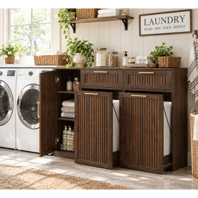 Armoire à déchets coulissante 26 gallons avec tablette et tiroir réglables