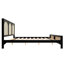 Lit plateforme très grand en bois avec tête et pied de lit en rotin, noir et beige-1550146507-1550146505