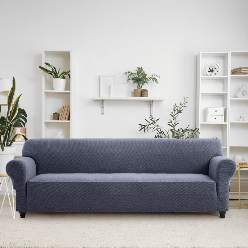 Durable Spandex Stretch Sofa Cover - Jacquard Pattern Sofa Slipcover & Furniture Protector, 	179cm H x 320cm W - (4 Seater)