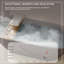 Baignoire de trempage autoportante en résine de pierre 63 po avec trop-plein et bonde escamotable de 63 po pour salle de bain contemporaine, gris mat