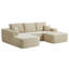 Canapé modulaire beige moderne, canapé en tissu moelleux pour le salon, aucun assemblage requis