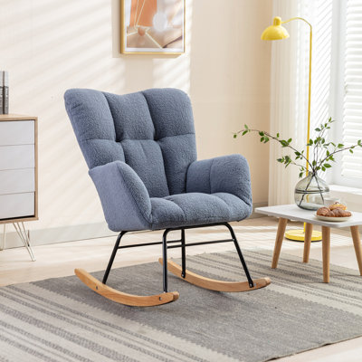 Fauteuil à bascule rembourré et rembourré Modern