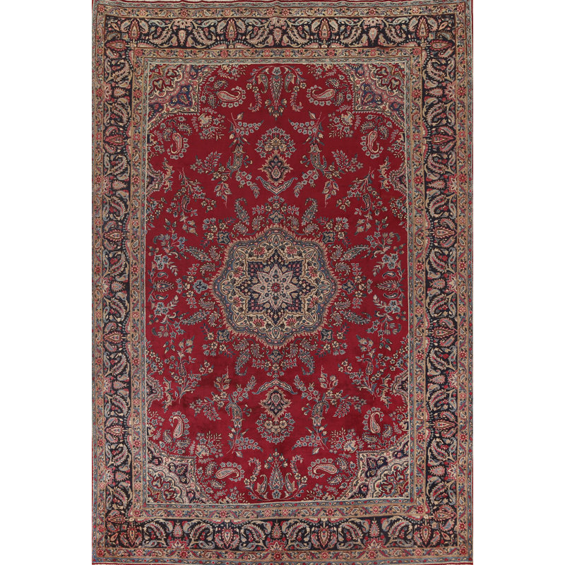 Tapis traditionnel à teinture de légumes antique 8 x 12