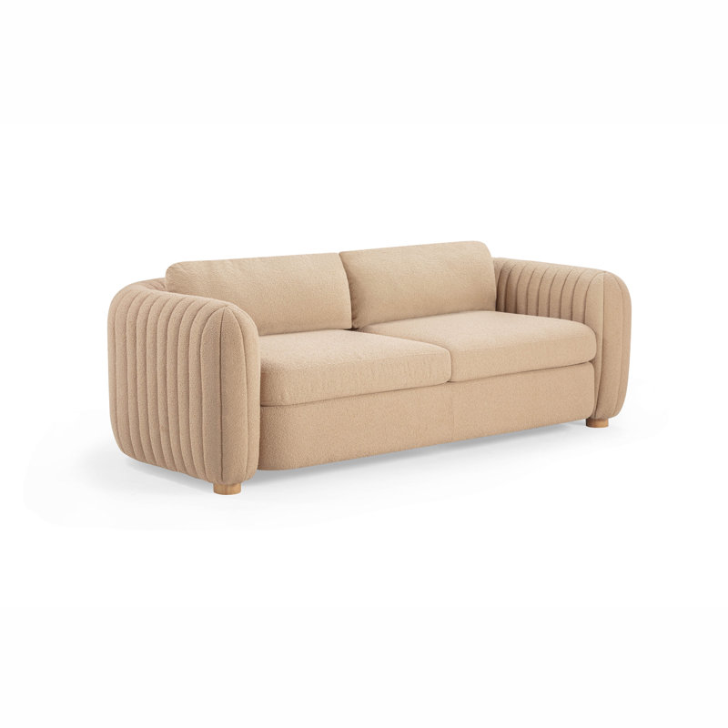 90” Modern Boucle Sofa in Honey Brown – Porto