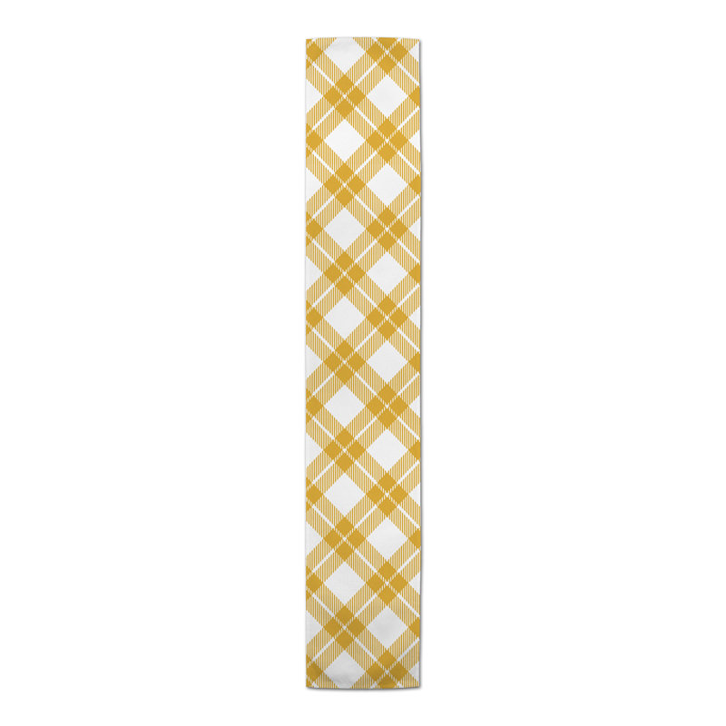 Addlyn Plaid Table Runner, 72" x 16", Yellow